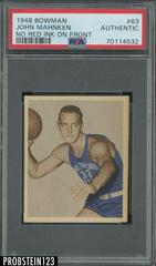 John Mahnken No Red Ink on Front #63 Basketball Cards 1948 Bowman Prices