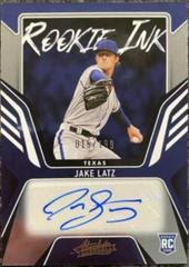Jake Latz #RKI-JL Baseball Cards 2022 Panini Absolute Rookie Ink Autographs Prices