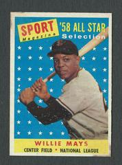 Willie Mays [All Star] Baseball Cards 1958 Topps Prices