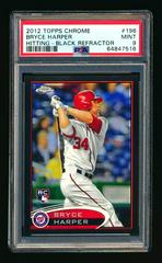 Bryce Harper [Hitting Black Refractor] #196 Baseball Cards 2012 Topps Chrome Prices