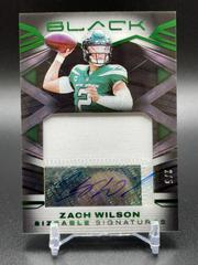 Zach Wilson [Emerald] Football Cards 2022 Panini Black Sizeable Signatures Jersey Prices