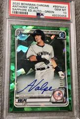 Anthony Volpe [Green] #BSPA-AV Baseball Cards 2020 Bowman Sapphire Autographs Prices