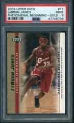 LeBron James [Gold] #11 Basketball Cards 2003 Upper Deck Phenomenal Beginning Prices