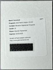 Brandin Podziemski [Turquoise] #25 Basketball Cards 2023 Panini Origins Elevation Signature Prices