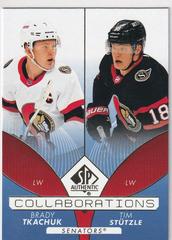 Brady Tkachuk, Tim Stutzle [Blue] #C-14 Hockey Cards 2022 SP Authentic Collaborations Prices