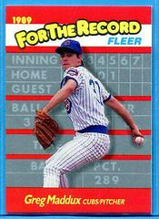 Greg Maddux Baseball Cards 1989 Fleer for the Record Prices
