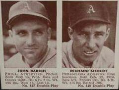 John Babich, Richard Siebert Baseball Cards 1941 Double Play Prices