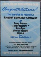 Nolan Ryan, Randy Johnson Baseball Cards 2023 Topps Stars Dual Autographs Prices