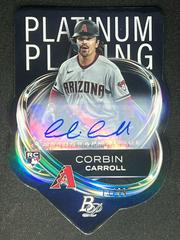 Corbin Carroll [Autograph] Baseball Cards 2023 Bowman Platinum Plating Die Cut Prices