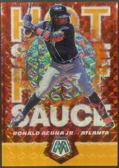Ronald Acuna Jr. [Orange Fluorescent] #HS6 Baseball Cards 2021 Panini Mosaic Hot Sauce Prices
