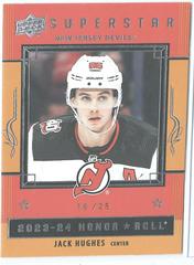 Jack Hughes [Gold Rainbow] #HR-25 Hockey Cards 2023 Upper Deck Honor Roll Prices