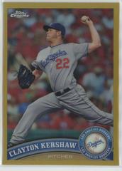 Clayton Kershaw [Gold Refractor] #107 Baseball Cards 2011 Topps Chrome Prices