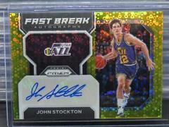 John Stockton [Gold] #FB-JSJ Basketball Cards 2022 Panini Prizm Fast Break Autographs Prices