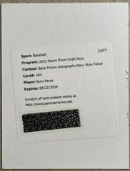 Eury Perez [Navy Blue Pulsar] #PDP184 Baseball Cards 2022 Panini Prizm Draft Picks Prices
