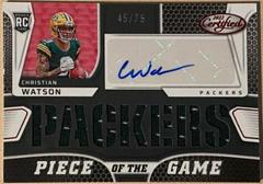 Christian Watson Football Cards 2022 Panini Certified Piece of the Game Signatures Prices