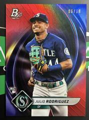 Julio Rodriguez [Red] #41 Baseball Cards 2022 Bowman Platinum Prices