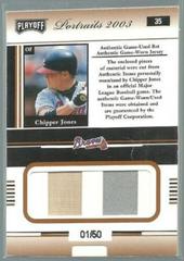 Chipper Jones [Materials Bronze] Baseball Cards 2003 Playoff Portraits Prices