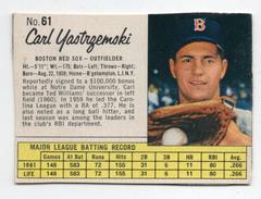 Carl Yastrzemski [Hand Cut] #61 Baseball Cards 1962 Jell O Prices
