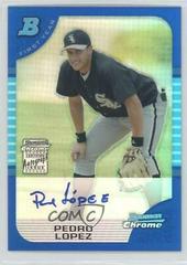 Pedro Lopez [Autograph Blue Refractor] #346 Baseball Cards 2005 Bowman Chrome Prices