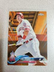 Mike Trout [Batting Orange Refractor] #100 Baseball Cards 2018 Topps Chrome Prices