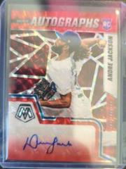 Andre Jackson [Choice Fusion Red and Yellow] #RAM-AJ Baseball Cards 2022 Panini Mosaic Rookie Autographs Prices