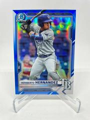 Heriberto Hernandez [Blue Refractor] Baseball Cards 2021 Bowman Draft Chrome Prices