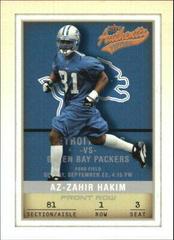 Az Zahir Hakim [Front Row] #72 Football Cards 2002 Fleer Authentix Prices