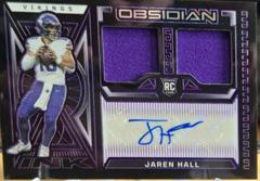 Jaren Hall [Purple Electric Etch] #9 Football Cards 2023 Panini Obsidian Rookie Jersey Ink Prices