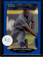 Justin Verlander [Blue Refractor] Baseball Cards 2013 Bowman Chrome Prices
