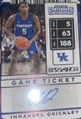 Immanuel Quickley [Red Autograph] #85 Basketball Cards 2020 Panini Contenders Draft Picks Prices