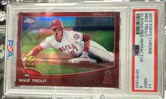 Mike Trout [Sliding Red Refractor] #1 Baseball Cards 2013 Topps Chrome Prices