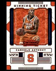 Carmelo Anthony [Red] #21 Basketball Cards 2020 Panini Contenders Draft Picks Winning Tickets Prices