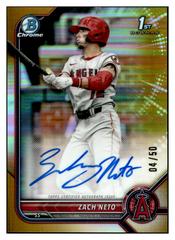 Zach Neto [Gold] #CDA-ZN Baseball Cards 2022 Bowman Draft Chrome Autographs Prices