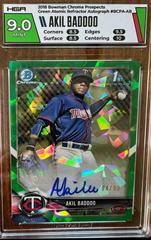 Akil Baddoo [Green Atomic] Baseball Cards 2018 Bowman Chrome Prospects Autographs Prices
