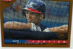 Dave Justice [Series 1 Artist's Proof] #51 Baseball Cards 1996 Score Dugout Collection Prices