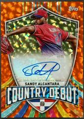 Sandy Alcantara [Orange Cracked Ice] #CDA-SA Baseball Cards 2023 Topps World Classic Country Debut Autographs Prices
