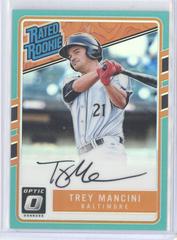 Trey Mancini [Aqua] #RRS-TM Baseball Cards 2017 Panini Donruss Optic Rated Rookie Signatures Prices