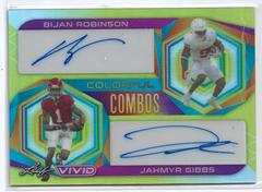 Bijan Robinson, Jahmyr Gibbs #CC-5 Football Cards 2023 Leaf Vivid Autographs Colorful Combos Prices