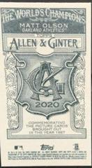 Matt Olson [Mini No Number] Baseball Cards 2020 Topps Allen & Ginter Prices