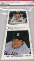 Carl Yastrzemski, Len Barker [Panel] Baseball Cards 1983 Fleer Stamps Prices