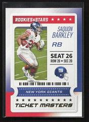 Saquon Barkley [Gold] #18 Football Cards 2020 Panini Rookies & Stars Ticket Masters Prices