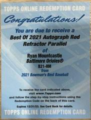 Ryan Mountcastle [Red Refractor] #B21-RM Baseball Cards 2021 Bowman’s Best of 2021 Autographs Prices