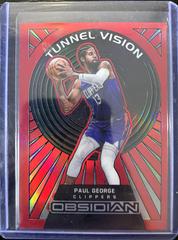 Paul George [Red Flood] #18 Basketball Cards 2021 Panini Obsidian Tunnel Vision Prices