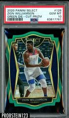 Zion Williamson [Green Prizm Die Cut] Basketball Cards 2020 Panini Select Prices