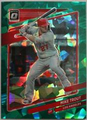 Mike Trout [Cracked Ice Green] #174 Baseball Cards 2021 Panini Donruss Optic Prices