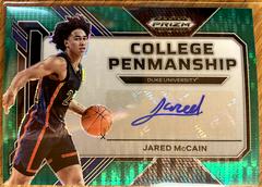 Jared McCain [Green Pulsar] #CP-JMC Basketball Cards 2023 Panini Prizm Draft Picks College Penmanship Autographs Prices
