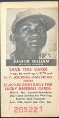 Junior Gilliam Baseball Cards 1954 NY Journal American Prices