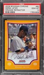Derek Jeter [Orange Refractor] #80 Baseball Cards 2009 Bowman Chrome Prices