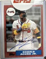 Ronald Acuna Jr. [Red] #87BA-RAJ Baseball Cards 2022 Topps 1987 Autographs Prices