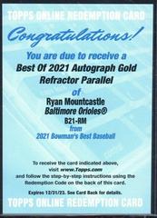 Ryan Mountcastle [Gold Refractor] Baseball Cards 2021 Bowman’s Best of 2021 Autographs Prices